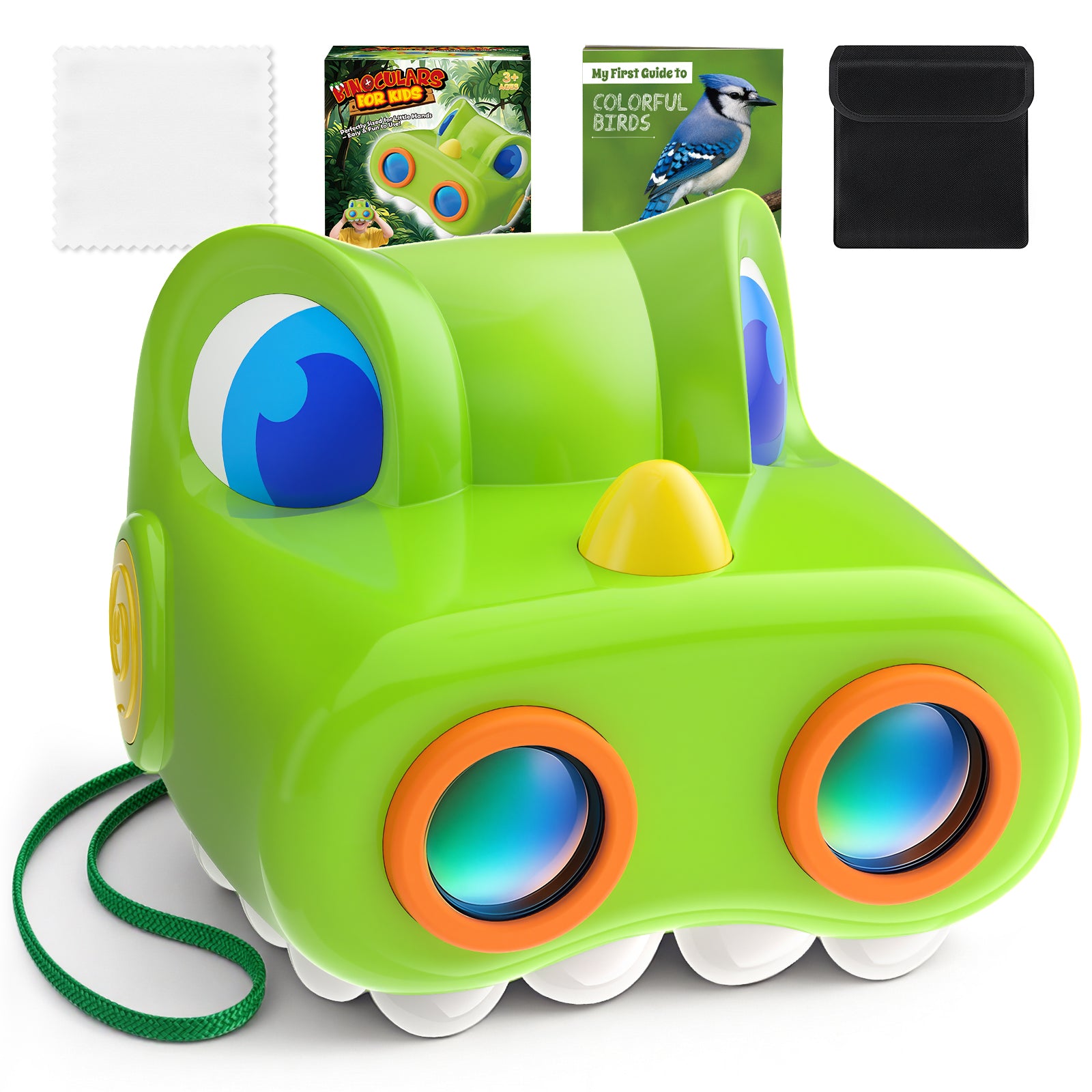 Atvuaey Kids Binoculars, Dinosaur Binoculars for Kids with Compass and Bird Watching Manual, Outdoor Learning Gear for Ages 3 to 12