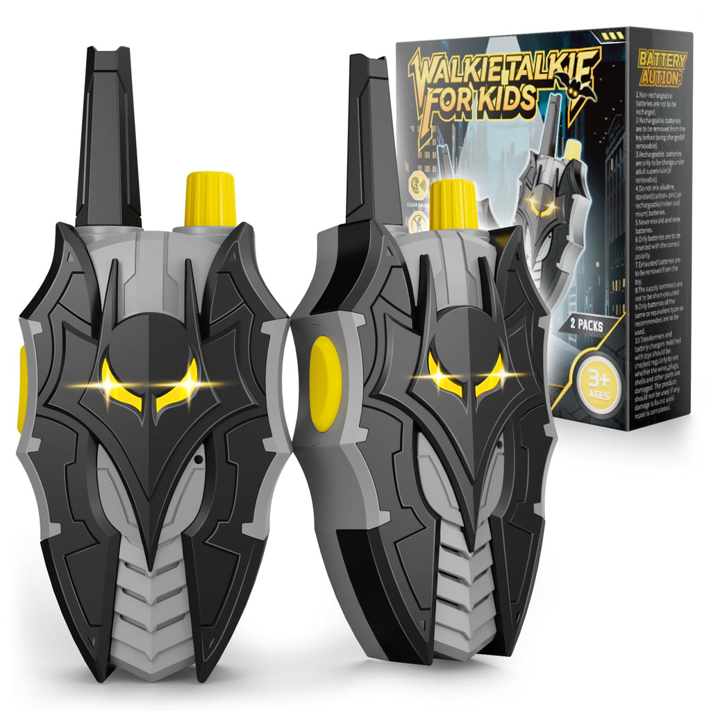 Atvuaey Walkie Talkies for Kids, 2 Pack, Flashing LED Lights, Push-to-Talk, Long Range, Gifts Toys for Boys 3-12