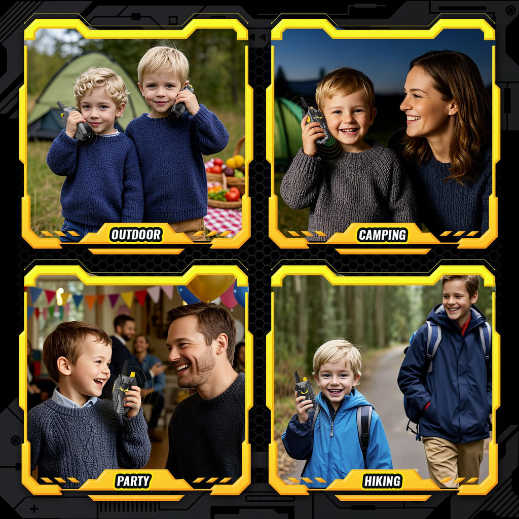 Atvuaey Walkie Talkies for Kids, 2 Pack, Flashing LED Lights, Push-to-Talk, Long Range, Gifts Toys for Boys 3-12